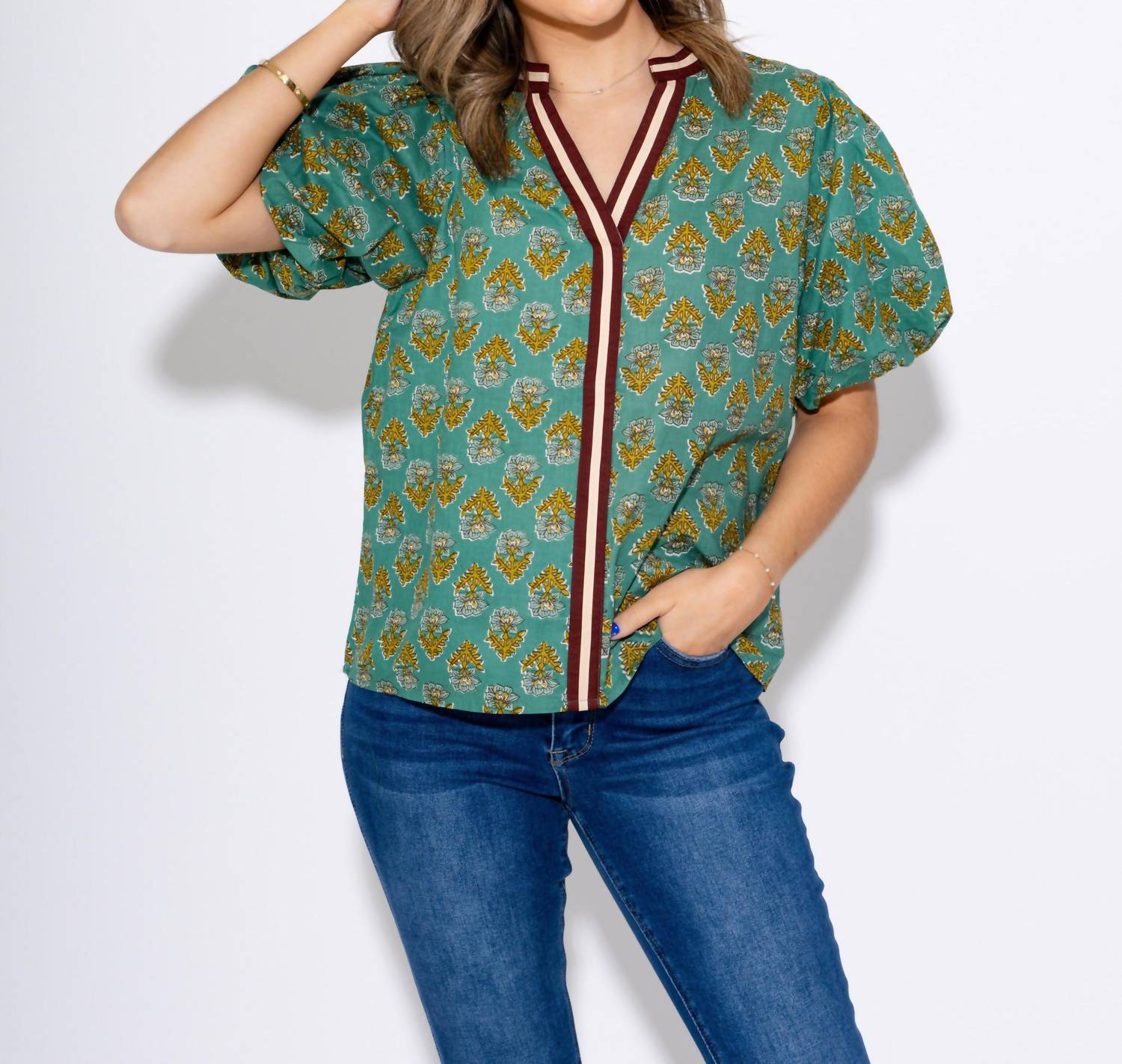 Thml - Floral Puff Sleeve Top