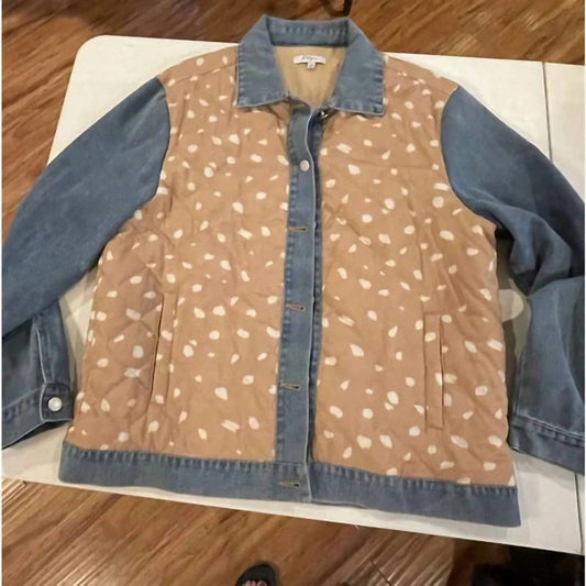 Polagram - Women's Leopard Print Denim Jacket
