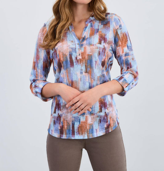 Fdj - Quarter Sleeve Henley Top