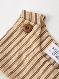 Rylee Faith Designs - Boys Stripe Smocked Church Christ Bishop Christening Romper
