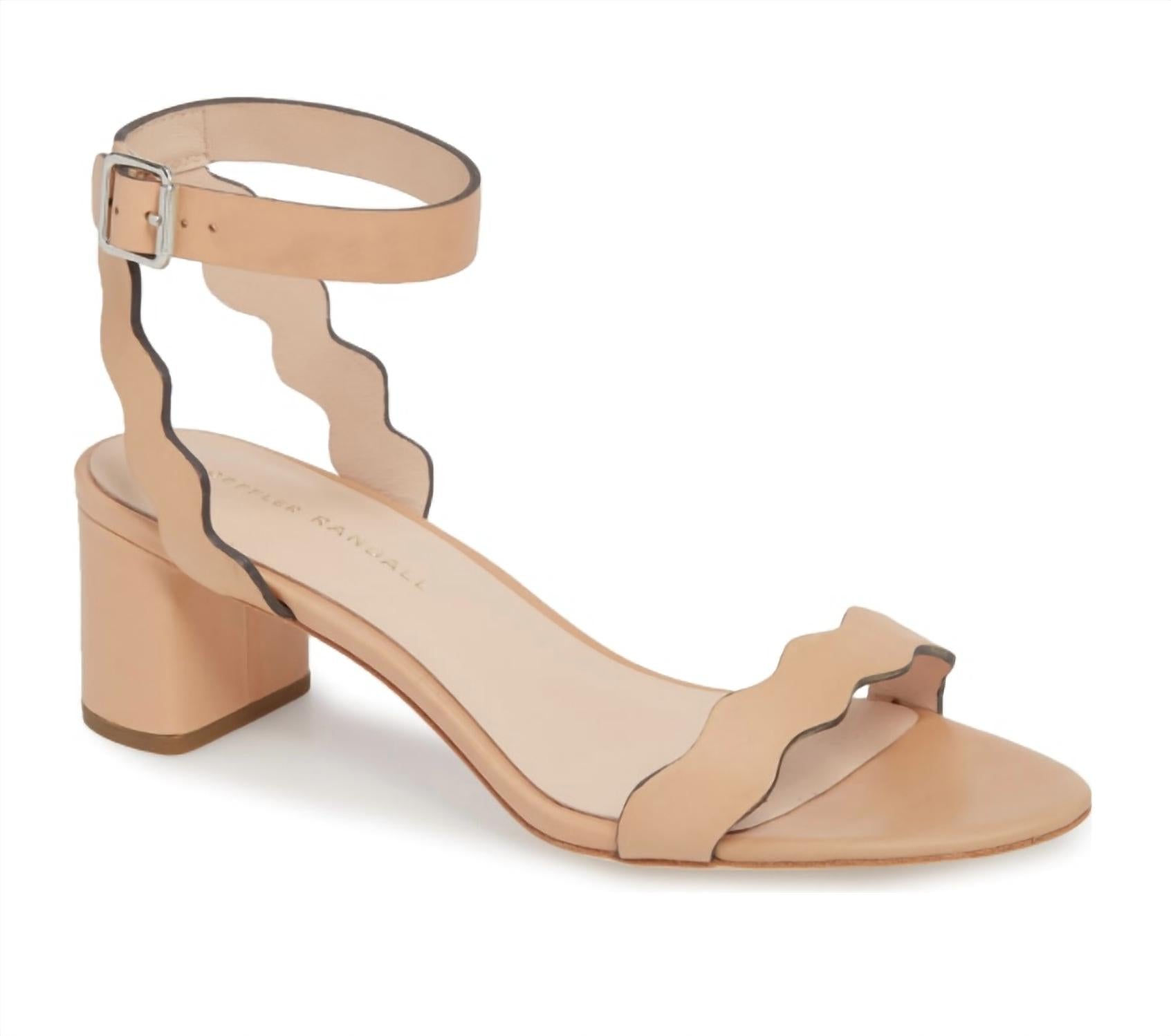 Loeffler Randall - Women's Emi Scalloped Leather Block Sandals