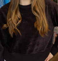Rd Style - Louise Rib Velour Pullover Top