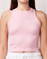 Stateside - Fine Rib Cropped High Neck Tank Top
