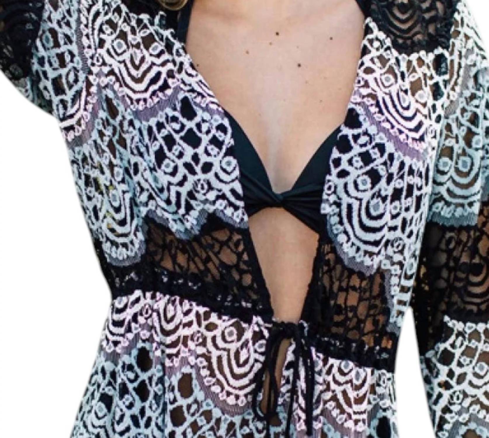 J.Valdi - Lace Tie Front Tunic