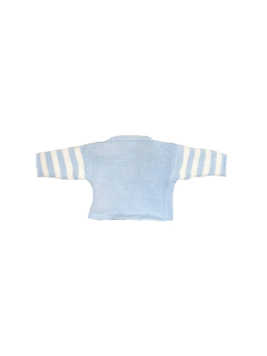 Gita - Boy's 2pc Blue & White Striped Cardigan With Hat