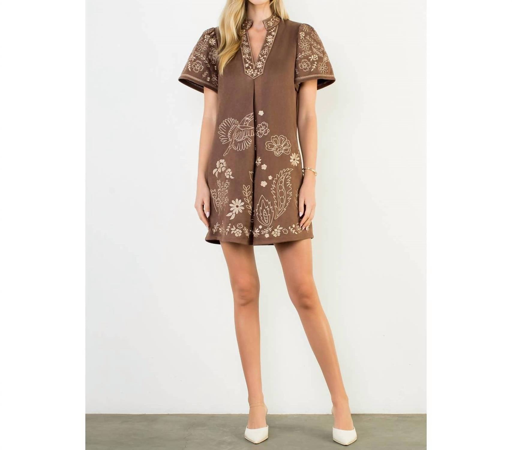 Thml - Short Sleeve Embroidered Detail Dress