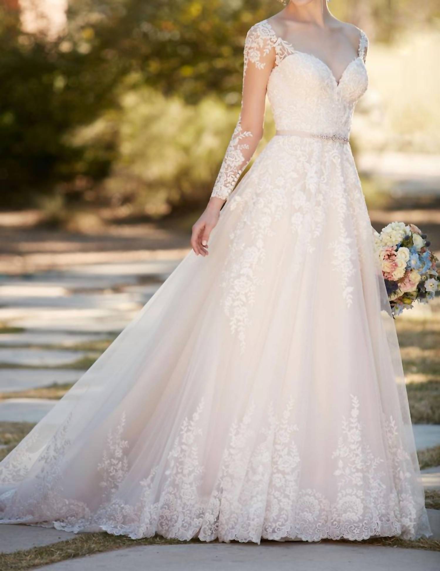Essence Of Australia - A-line Wedding Dress with Organza Skirt