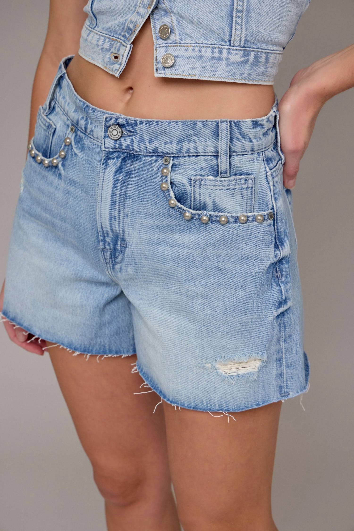Hidden - Pearl Embellished Shorts
