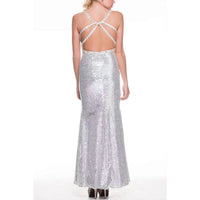 Juliet - Beaded Waist Line Fully Sequin Evening Dress