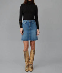 LOLA JEANS High Rise Denim Mini Skirt in blue - women's skirt - view 5