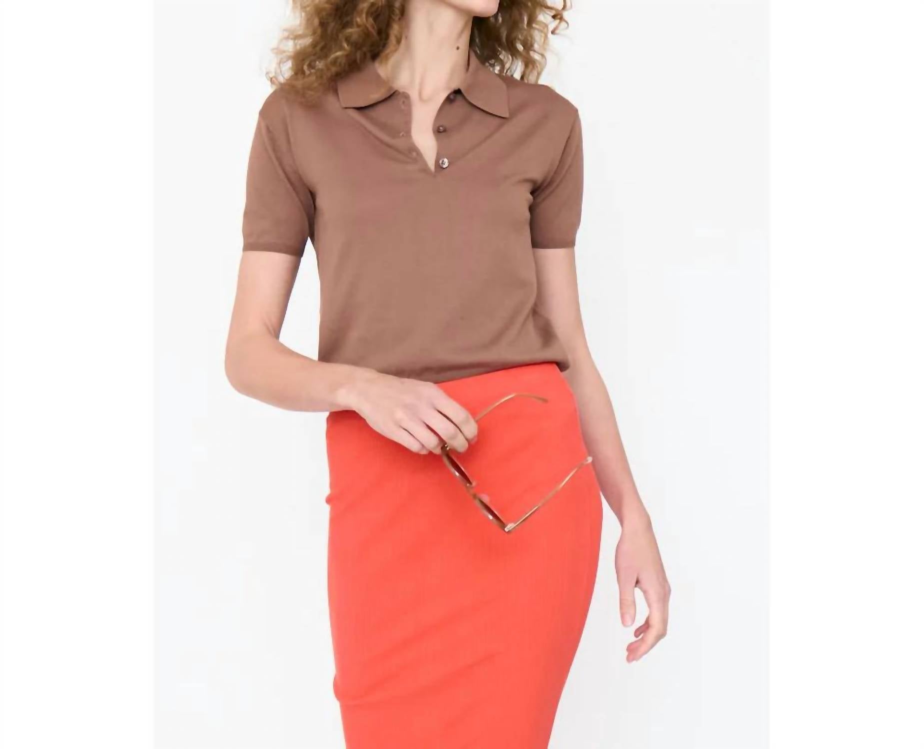 KULE Women's The Farley Top in mocha - women's sweater
