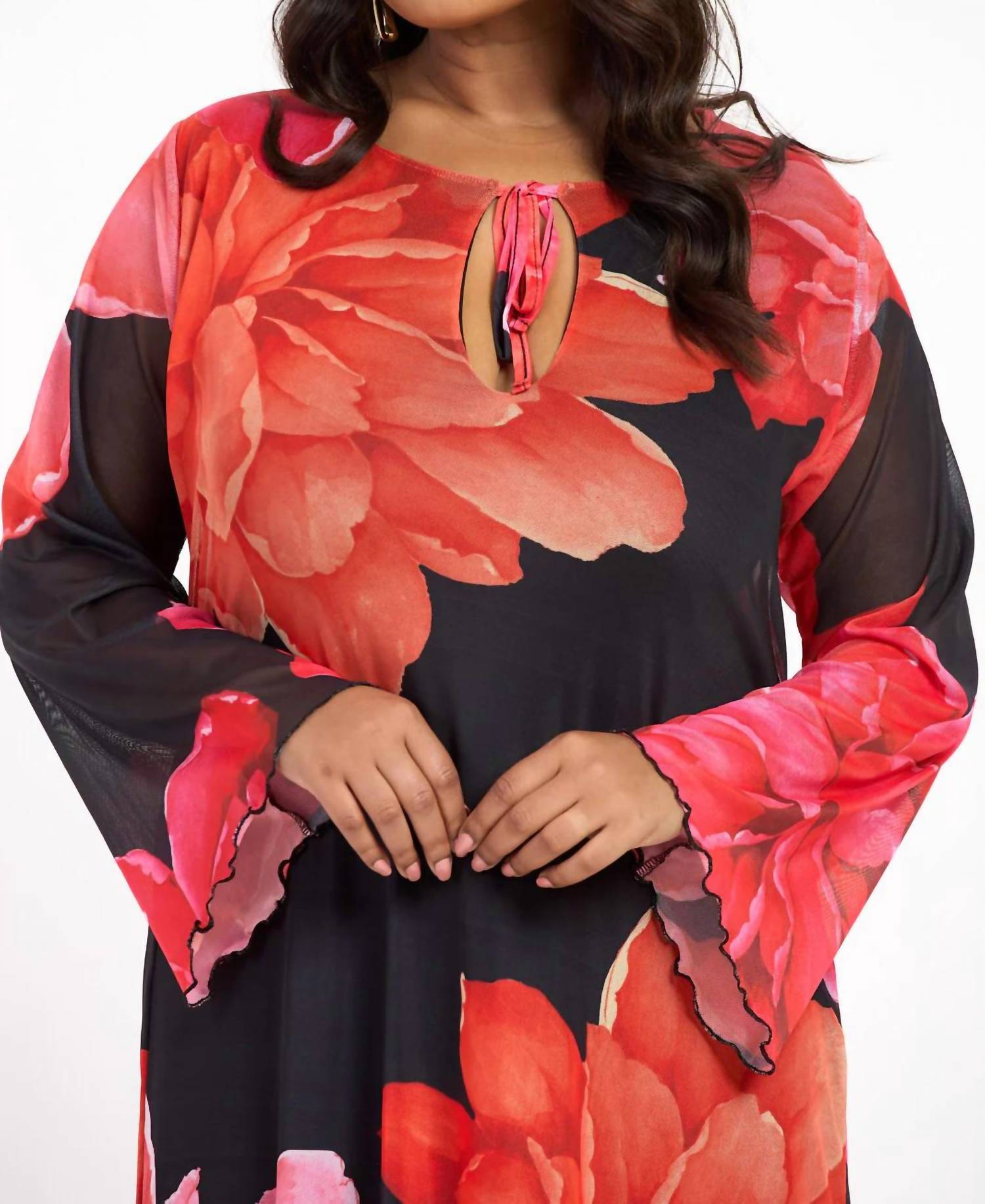 Fashion Szn Curve - Long Sleeve Floral Maxi Dress - Plus
