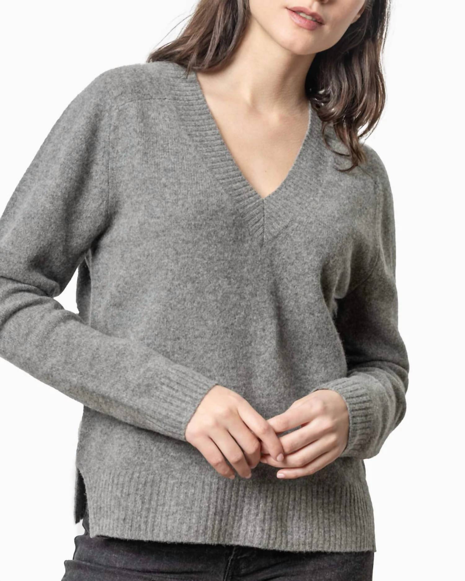 Lilla P - Felted Easy V-Neck Sweater