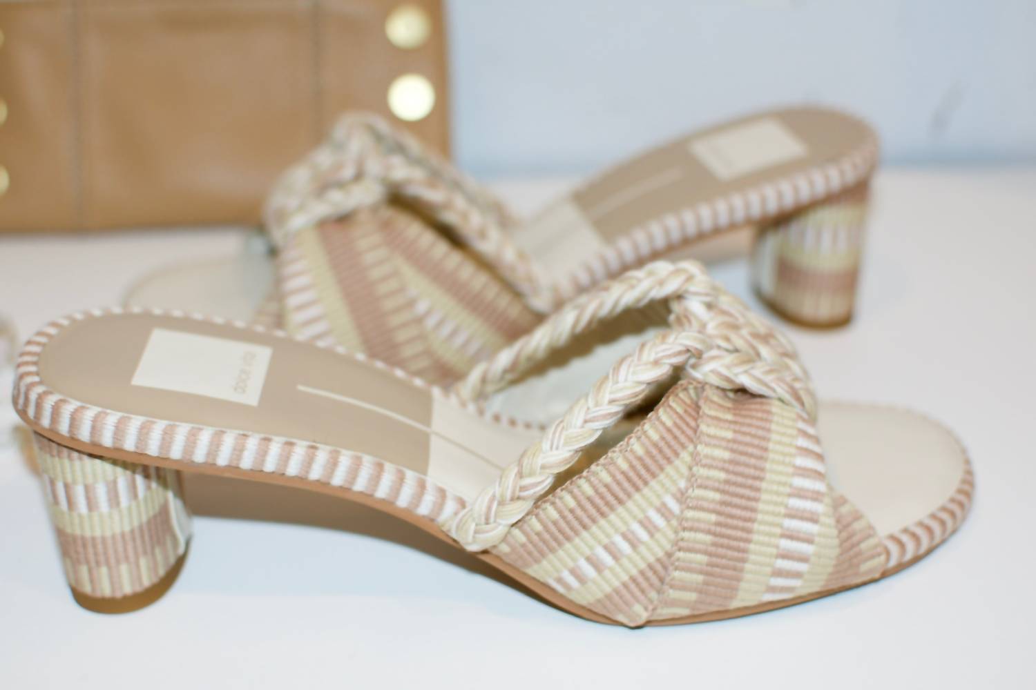 Dolce Vita Women's Dallie Sandal in natural multi - women's sandal - detail view