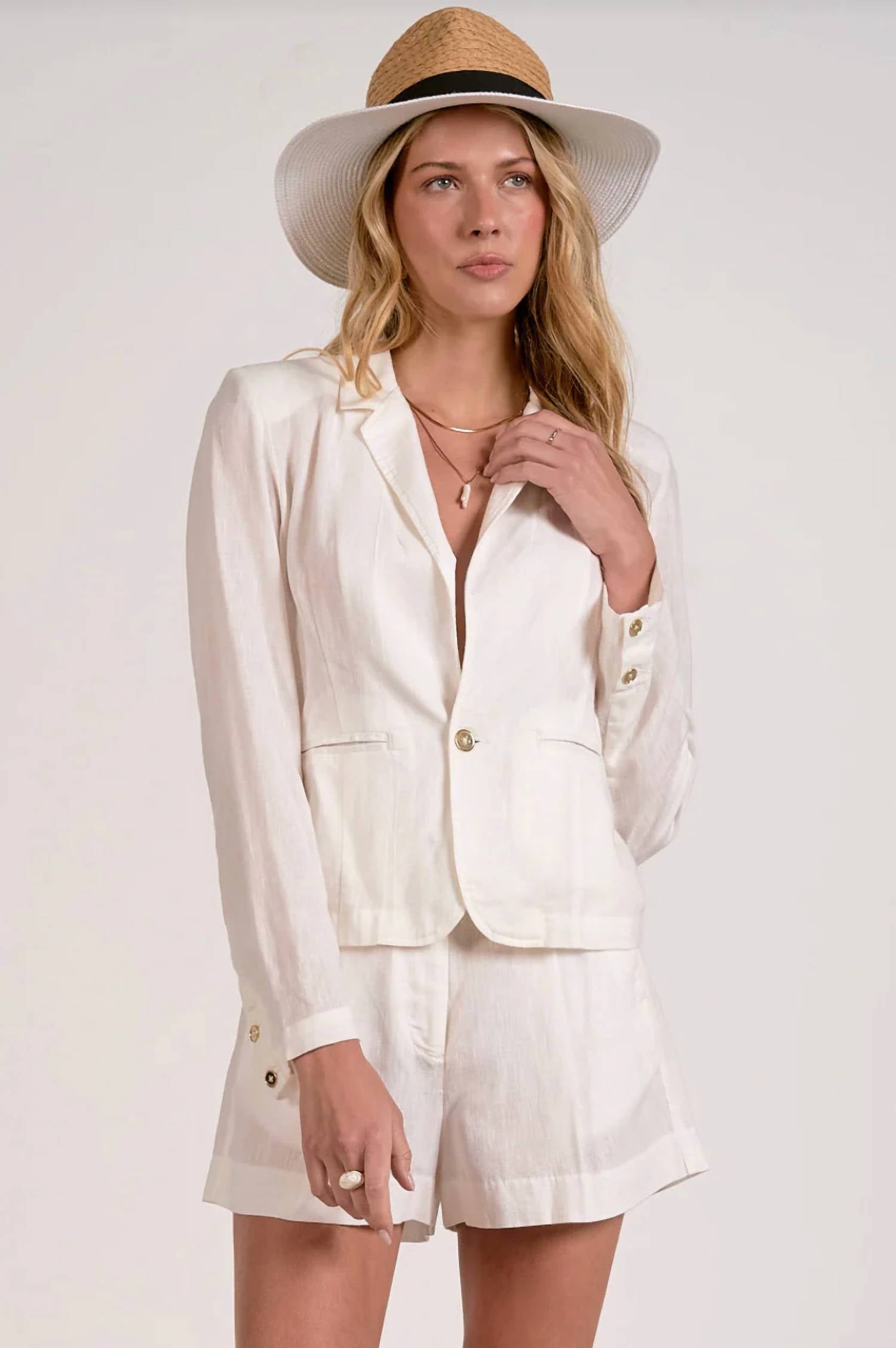 Elan - Cara Linen Blazer