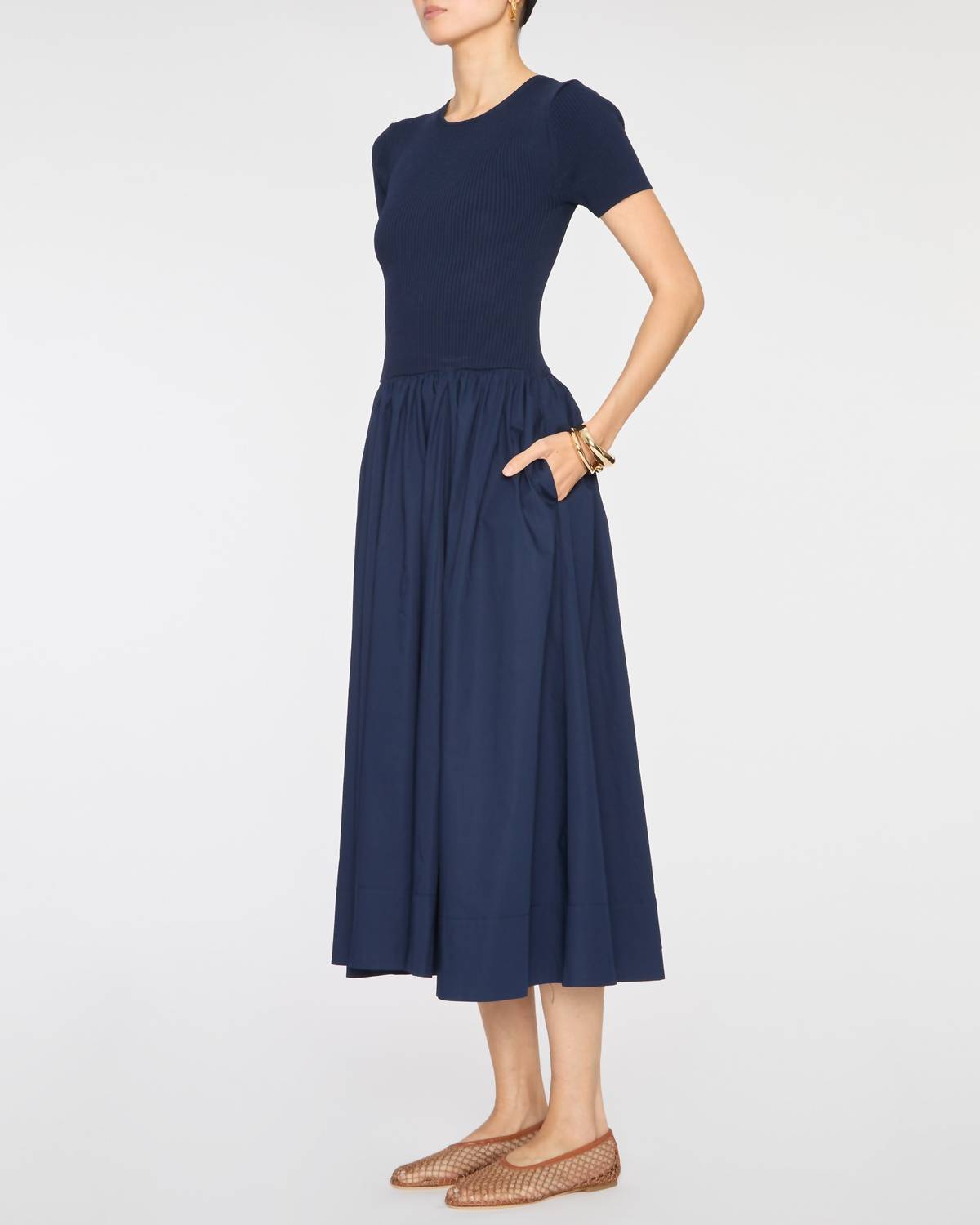 Staud - Ysabel Crewneck Midi Dress