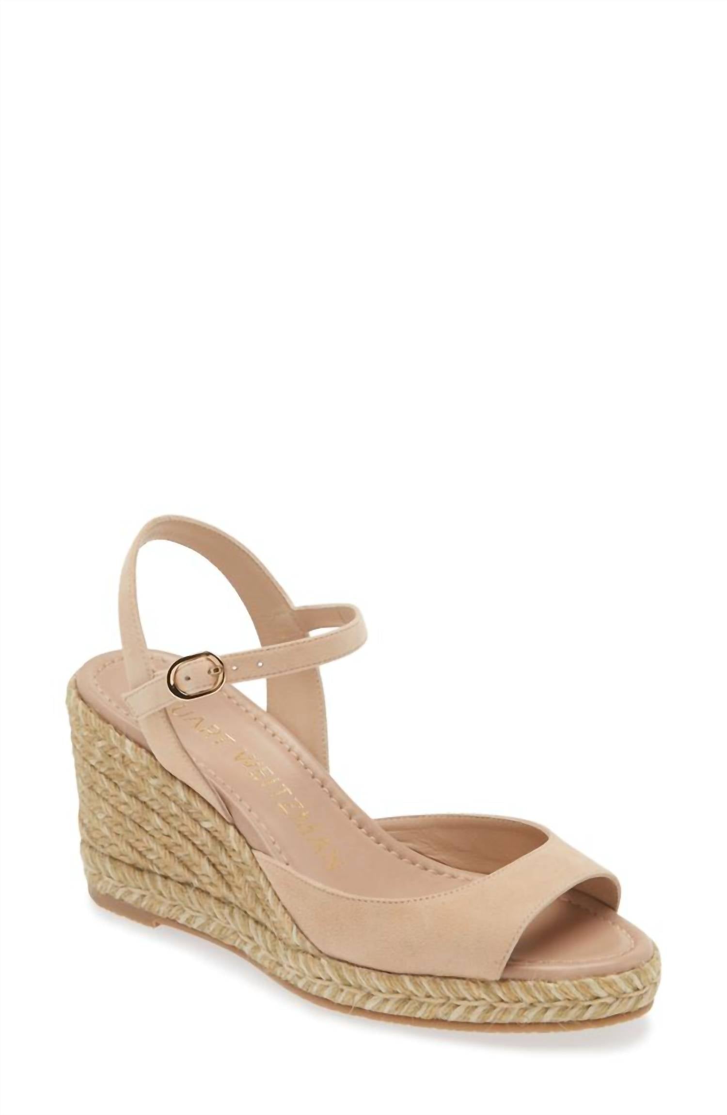STUART WEITZMAN Women's Espadrille Wedge Sandals in beige - women's shoe