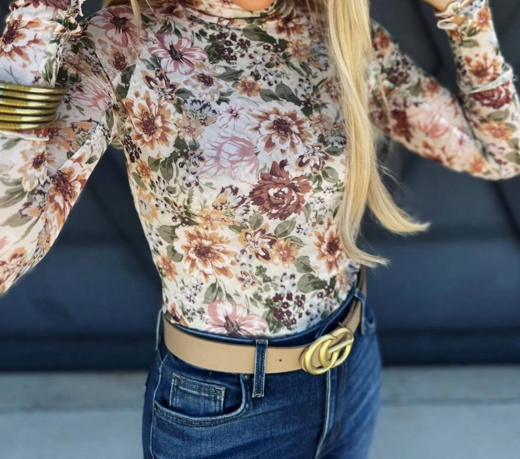 Promesa - Floral Mesh Top