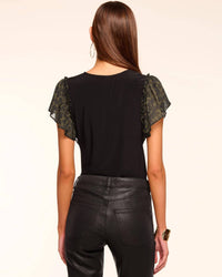 Ramy Brook - Lysette V- Neck Flutter Sleeve Top