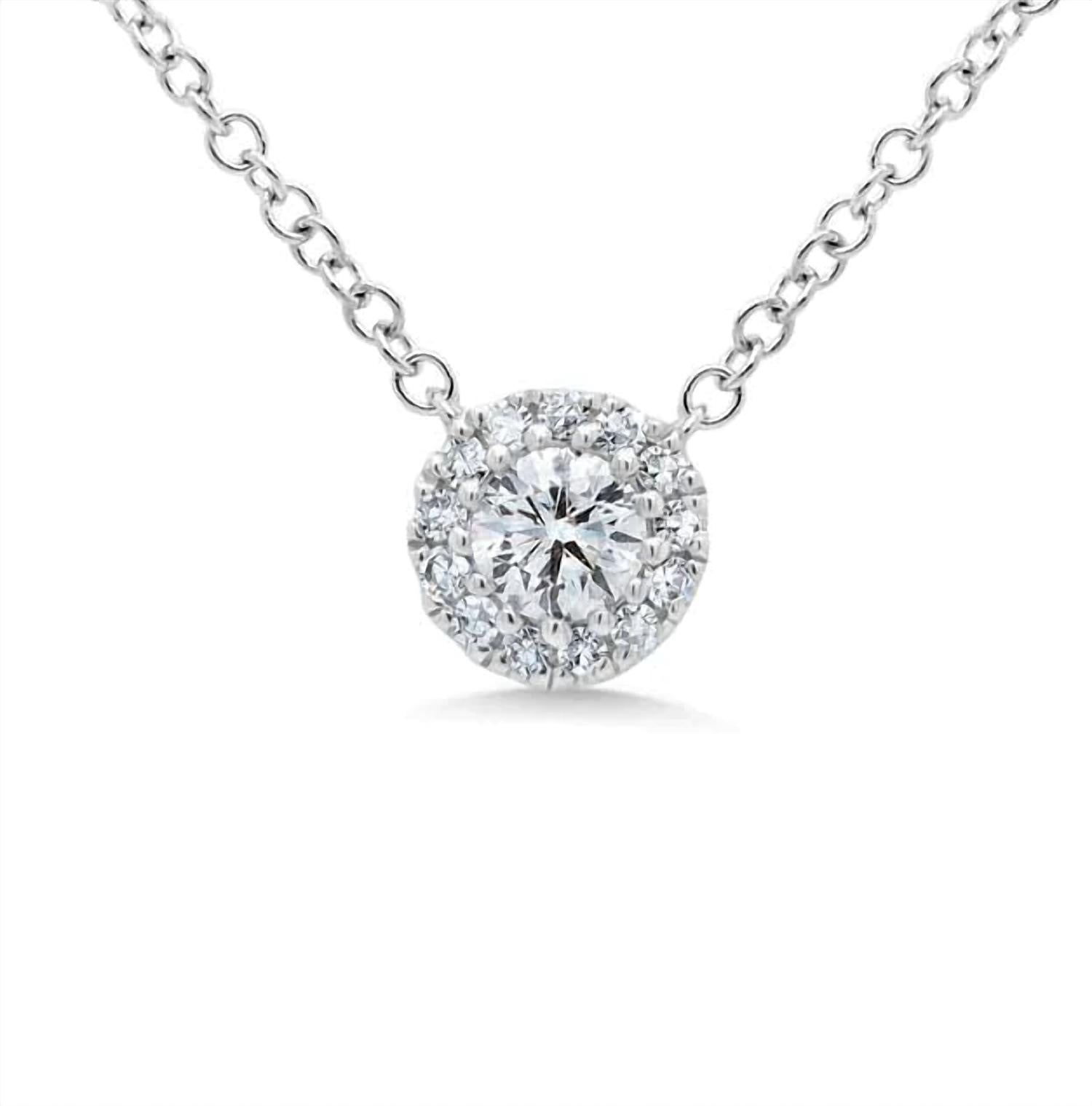 Diana M Jewels - 0.14 Cts Diamond Halo Pendant