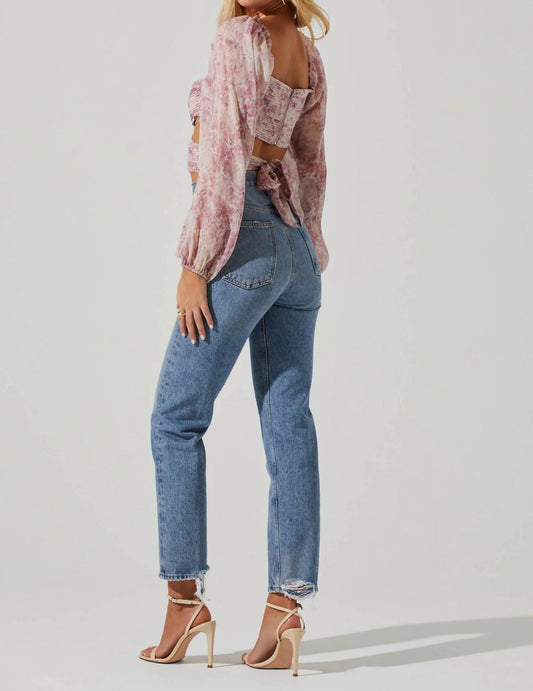 Astr - Savita Cutout Ruched Top