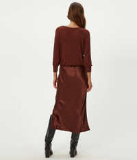 Michael Stars - Nadia Mixed Fabric Satin Dress