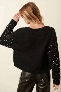 Mittoshop - Pearl Trim Open Front Cardigan