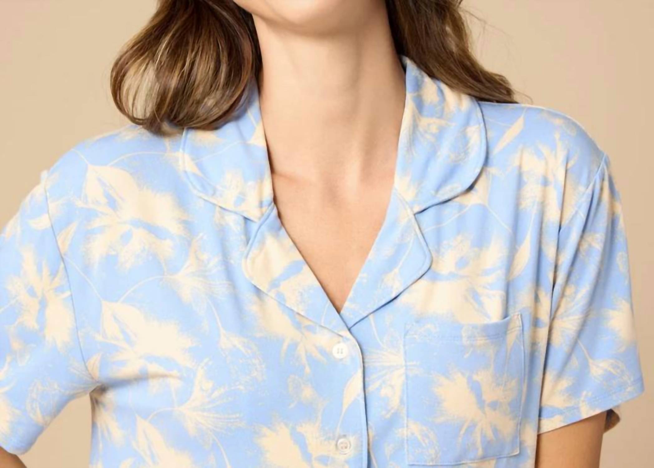 Softies - Aria Slim Notch Collar Short Pajama Set
