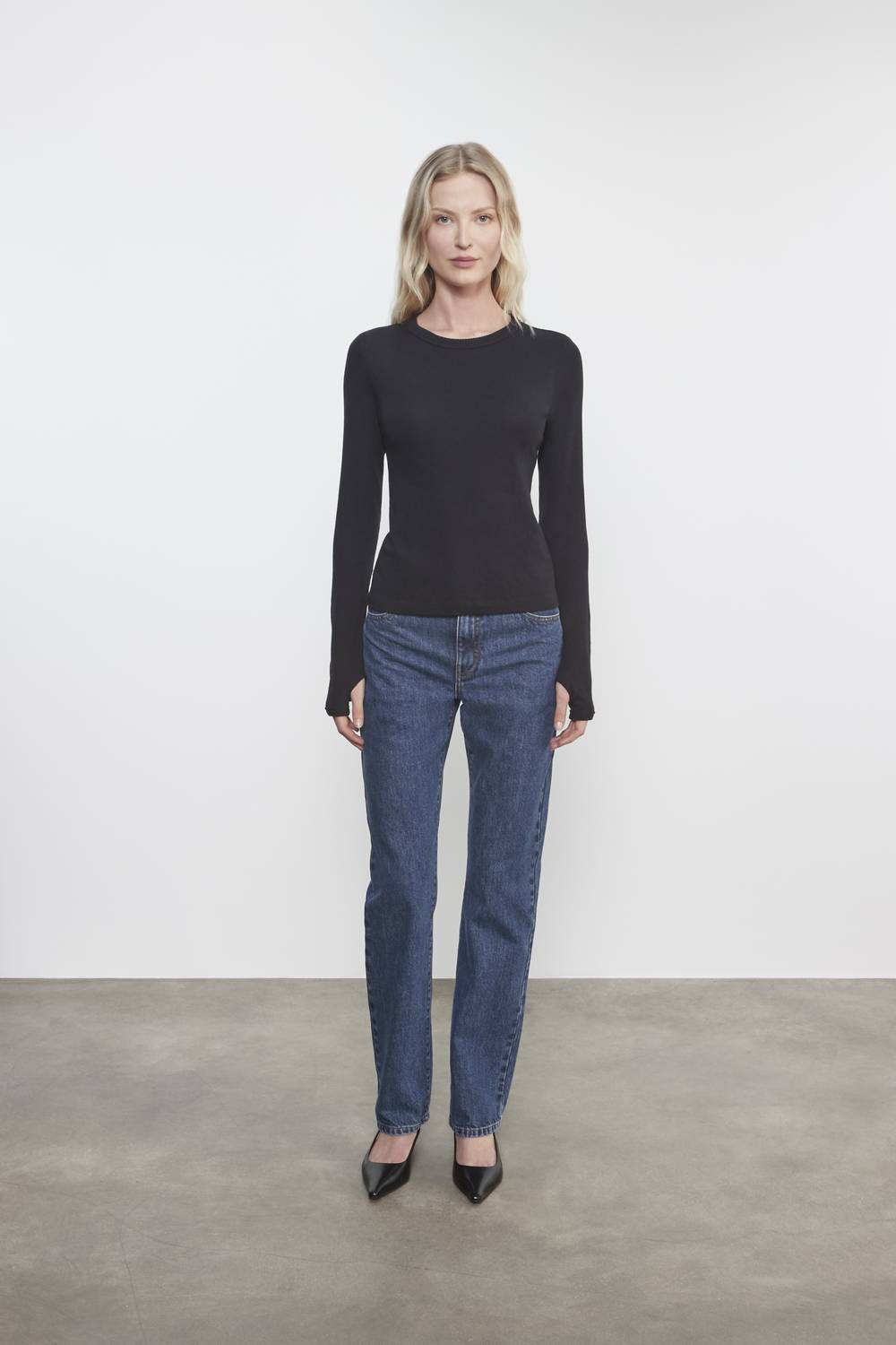 Enza Costa - CASHMERE NEW CLASSIC LONG SLEEVE CREW TOP