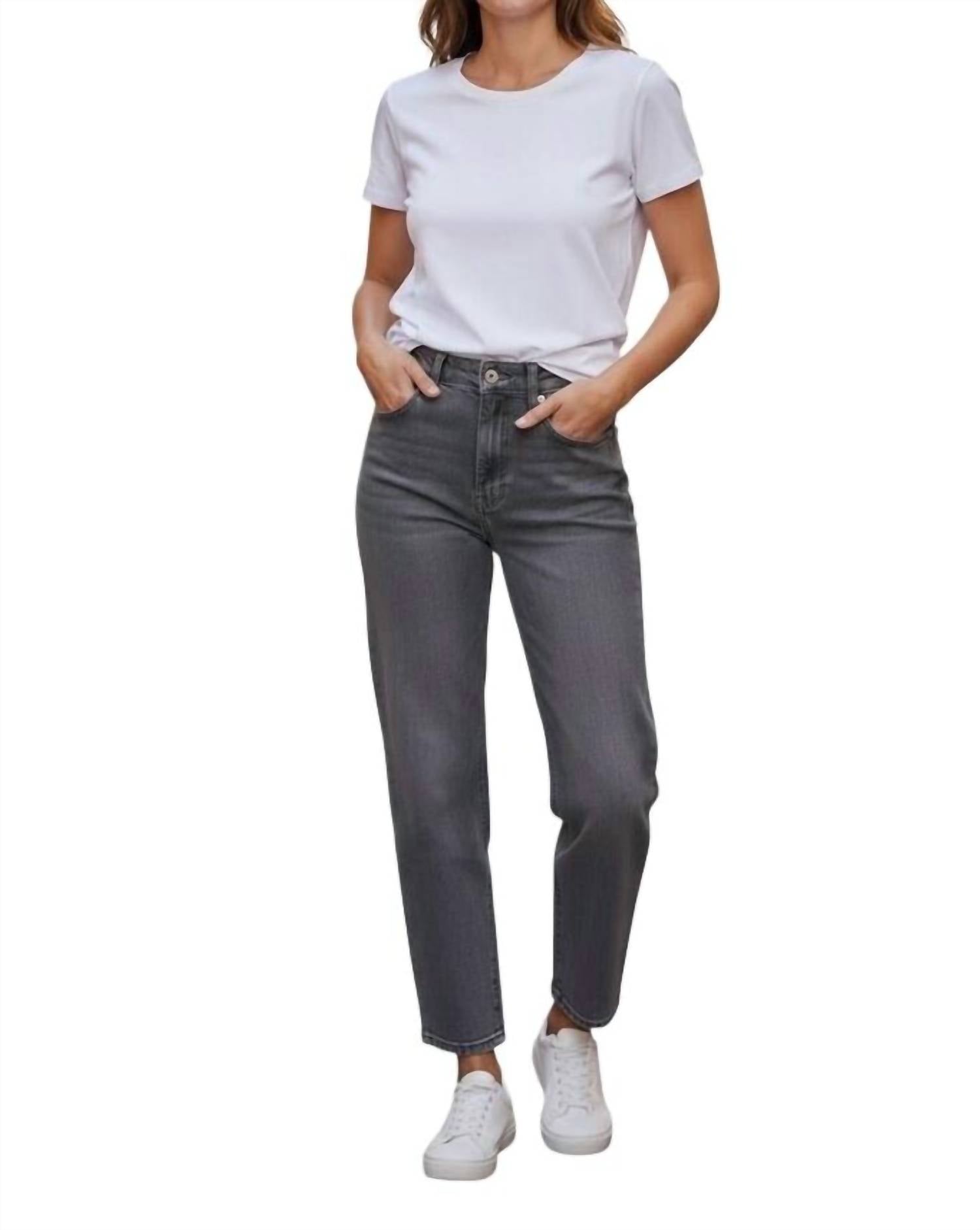 MAC Jeans Mid Rise Straight Leg Jeans in gray - women's jeans
