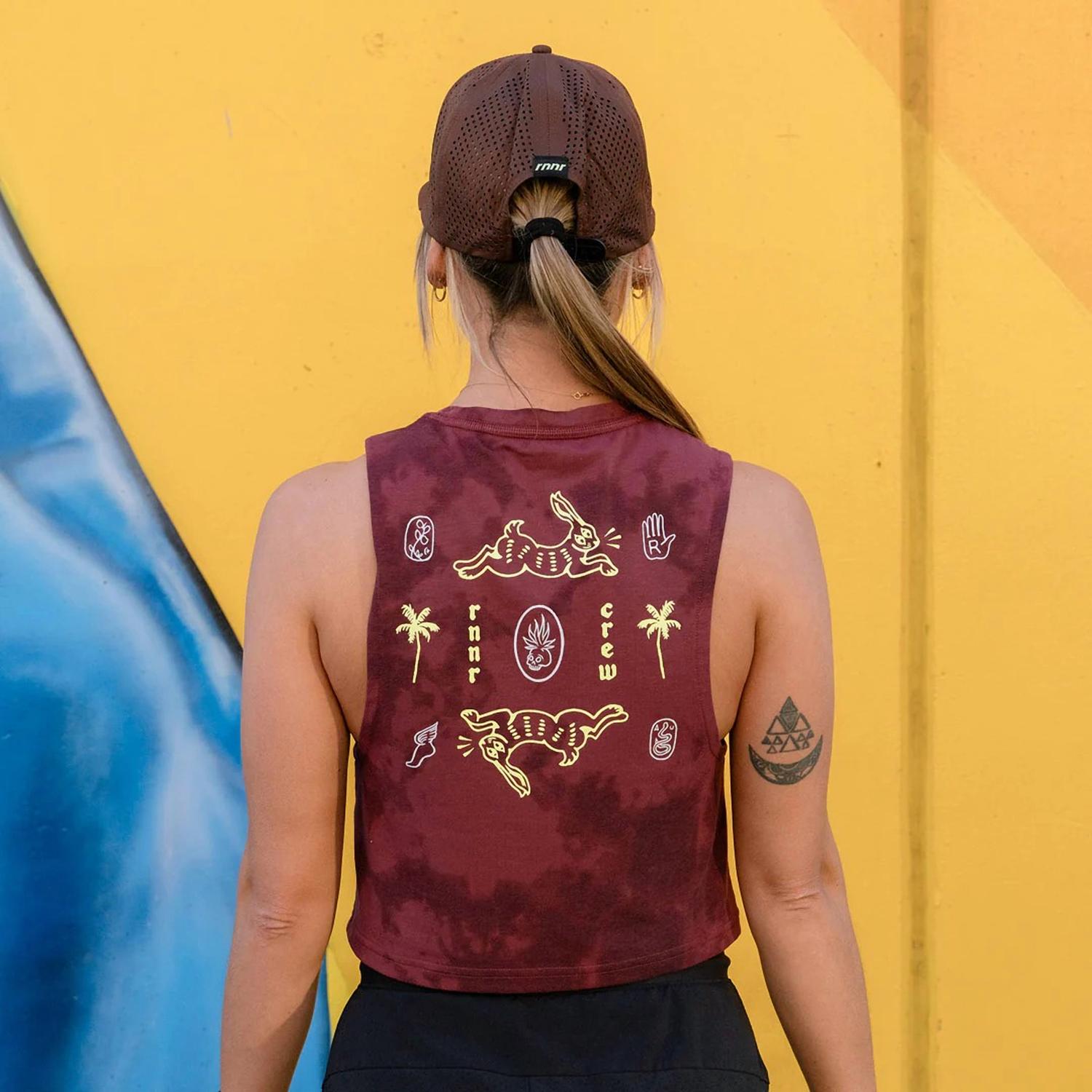 rnnr Muscle Tank in ruby wine - women's tank top - alternate view
