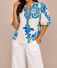 Maude Vivante - Coastal Bloom Cotton Blouse