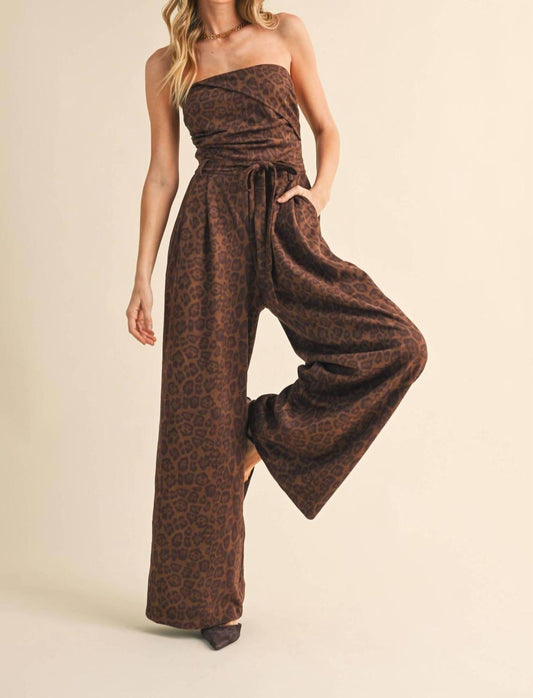 Klesis - Leopard Suede Jumpsuit