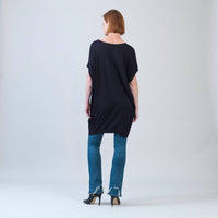 CLARA SUNWOO Architectural Pocket Tunic Dress in black - women's dress - detail view