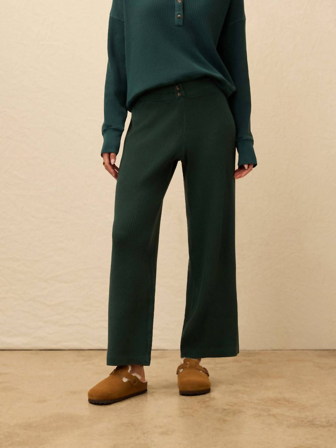 Faherty Women's Apres Waffle Pant in seamoss - women's pants