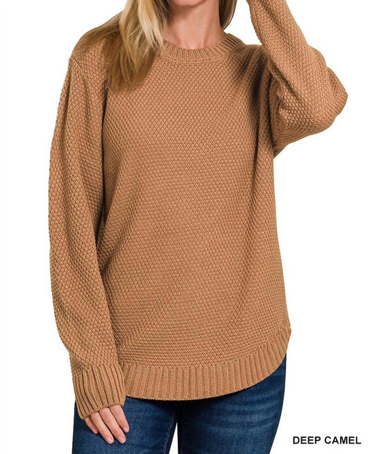 Zenana - Riley Round Neck Sweater