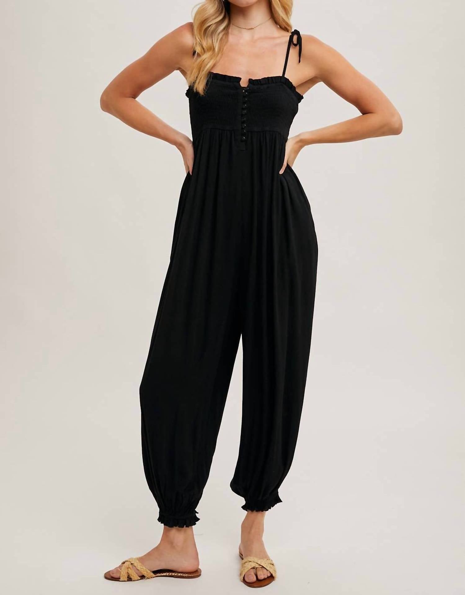 BluIvy Shoulder Tie Jumpsuit in black - women's pants - view 6