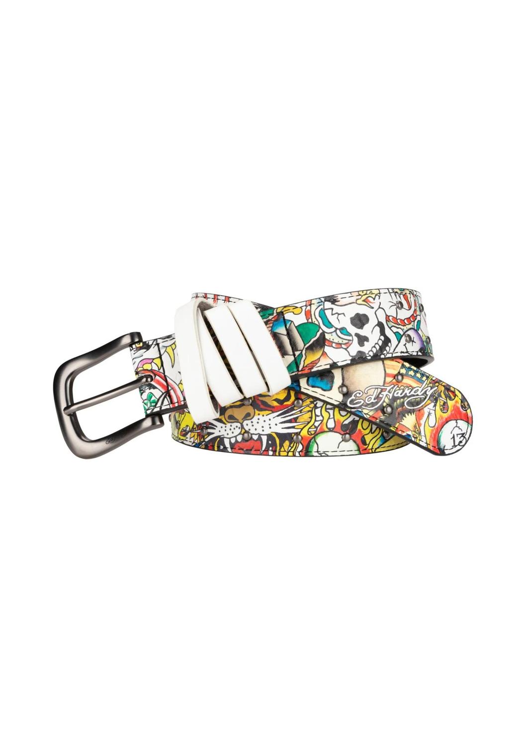 Ed Hardy - Men's Hammered Stud Belt