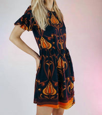 LENNI the label Sugar Mini Dress in deco black - women's dress - alternate view