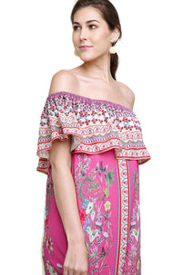 Umgee - Floral Scarf Maxi Dress