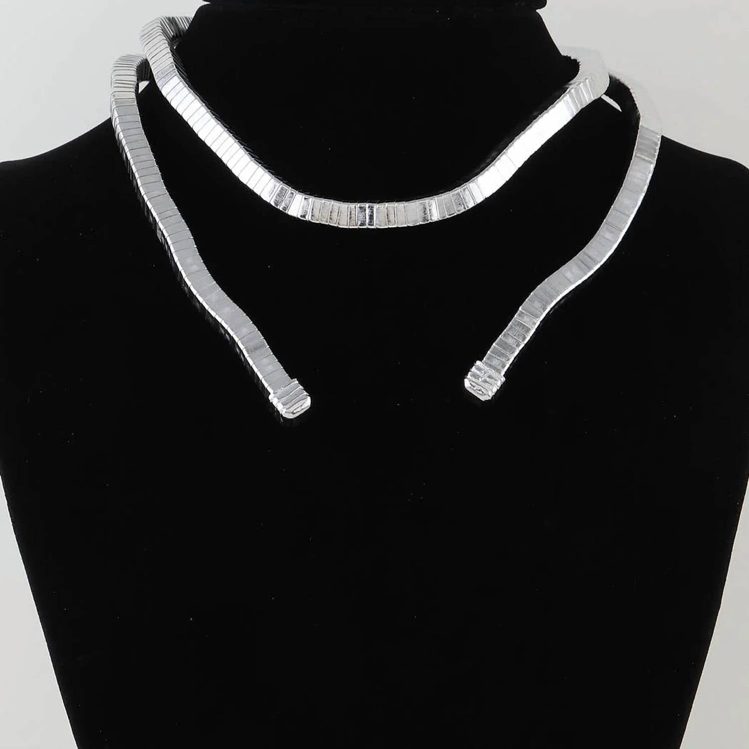 3Am By H&D Accessories - Women's Abstract Box Chain Wrap Choker Necklace