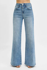 Risen - High Rise Wide Front Yoke Detailed Jeans