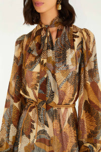 Farm Rio - Dotted Macaws Long Sleeve Maxi Dress