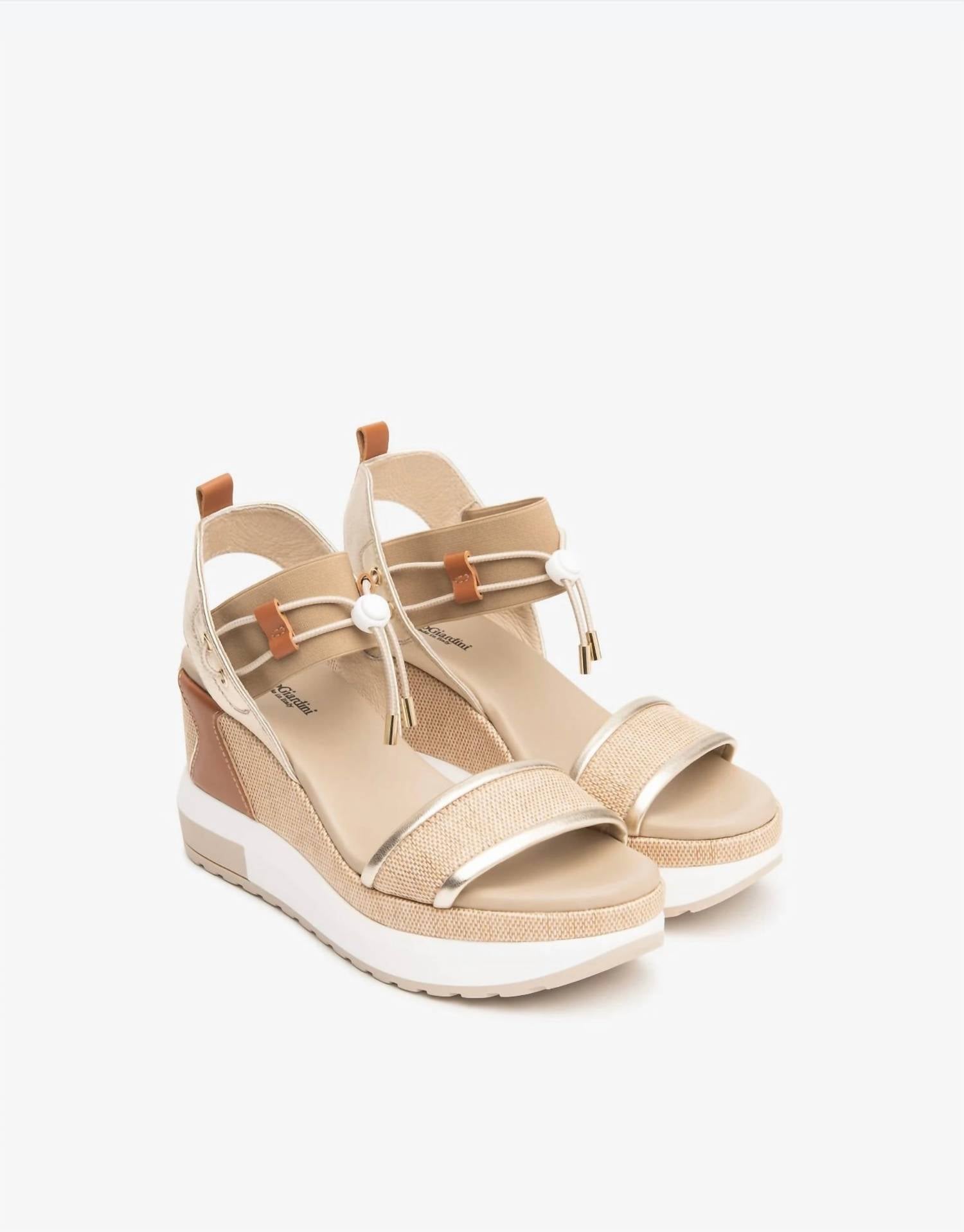 Nerogiardini - Women's Bungee Platform Wedge Sandals