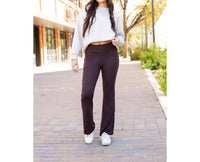 Julia Rose Rhea Bootcut Leggings With Pockets in brown - women's pants - view 5