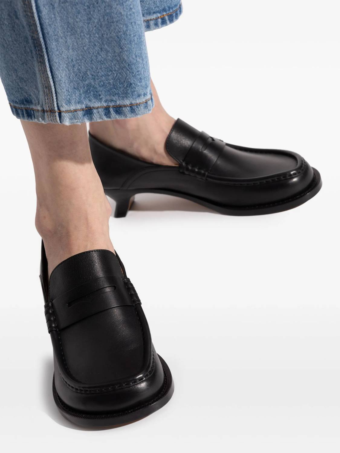 Loewe - Women's Campo Leather Kitten Penny Loafers