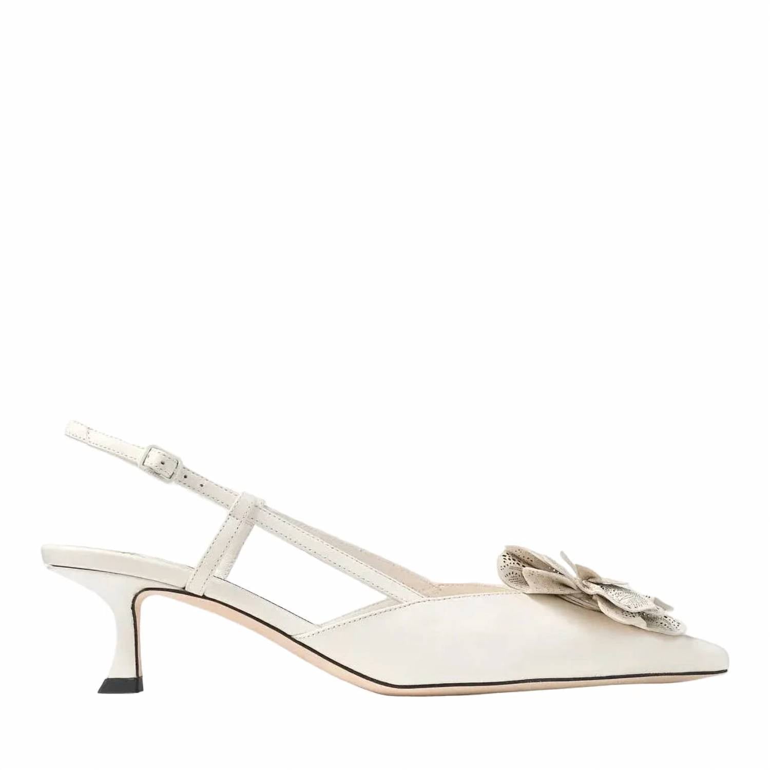 Jimmy Choo - Women's Mimmi Perforated Lace Flower Sling Back Sandals