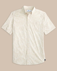 SOUTHERN TIDE Men's Intercoastal Leagally Frond Sportshirt in whitecap khaki - men's shirt