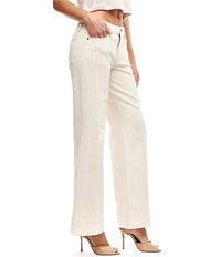 HIDDEN Happi Pintuck Flare Jeans in ecru - women's jeans - alternate view