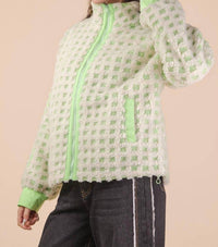 Very J - Oversized Checker Fleece Jacket